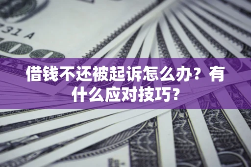 北京借钱不还被起诉怎么办？有什么应对技巧？