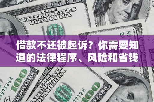 北京借款不还被起诉？你需要知道的法律程序、风险和省钱技巧